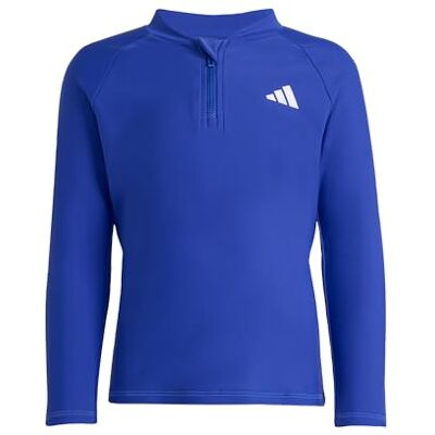 adidas Unisex Kids Long Sleeves Zip Rashguard Kids Swimwear, semi Lucid Blue, 5-6 Years adidas Unisex Kids Long Sleeves Zip Rashguard Kids Swimwear, semi Lucid Blue, 5-6 Years