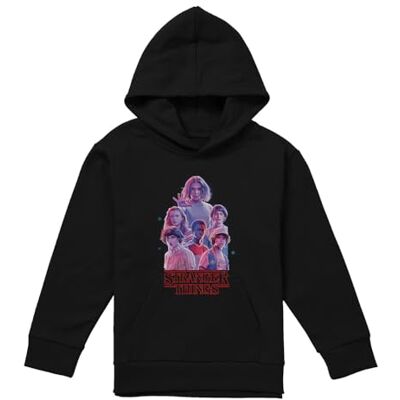Stranger Things Pink Glow Group Youth Kids Boy Girls Pull-Over Hoodie, Black, 5-6 Stranger Things Pink Glow Group Youth Kids Boy Girls Pull-Over Hoodie, Black, 5-6