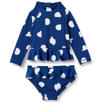 Amazon Essentials Baby Girls' Rashguard Set, Deep Blue Ivory Abstract Dots, 6-9 Months Amazon Essentials Baby Girls' Rashguard Set, Deep Blue Ivory Abstract Dots, 6-9 Months