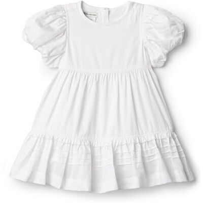 Amazon Essentials x Sofia Grainge Girls' Puff Sleeve Dress, White, 4 Years Amazon Essentials x Sofia Grainge Girls' Puff Sleeve Dress, White, 4 Years