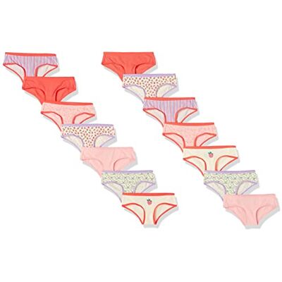 Amazon Essentials Girls' Hipster Knickers, Pack of 14, Multicolour/Berry/Bows, 10 Years Amazon Essentials Girls' Hipster Knickers, Pack of 14, Multicolour/Berry/Bows, 10 Years