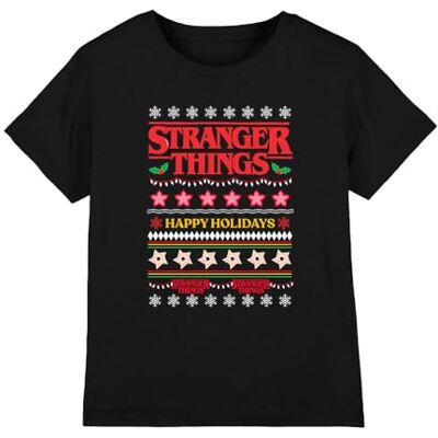 Stranger Things Unisex Kids Demogorgon Ugly Christmas Jumper Kids T Shirt, Black Morocco Stranger Things Unisex Kids Demogorgon Ugly Christmas Jumper Kids T Shirt, Black Morocco