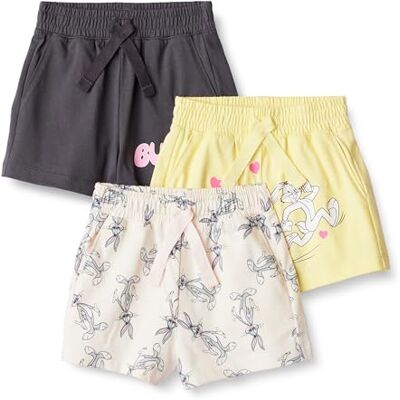 Amazon Essentials Warner Brothers Girl's Shorts, Pack of 3, Looney Tunes Bugs, 6-7 Years Amazon Essentials Warner Brothers Girl's Shorts, Pack of 3, Looney Tunes Bugs, 6-7 Years