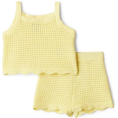 Amazon Essentials x Sofia Grainge Girls' Mummy & Me Cotton Crochet Jumpers & Tank Sets, Light Yellow, 3 Years Amazon Essentials x Sofia Grainge Girls' Mummy & Me Cotton Crochet Jumpers & Tank Sets, Light Yellow, 3 Years