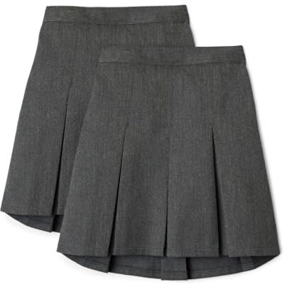 Amazon Essentials Girls' Pleated School Uniform Skirt, Pack of 2, Grey, 12-13 Years Amazon Essentials Girls' Pleated School Uniform Skirt, Pack of 2, Grey, 12-13 Years