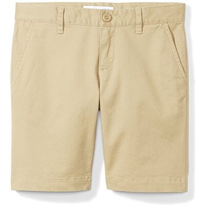 Amazon Essentials Girls' School Uniform Shorts for Kids, Khaki Tan, 9 Years Amazon Essentials Girls' School Uniform Shorts for Kids, Khaki Tan, 9 Years