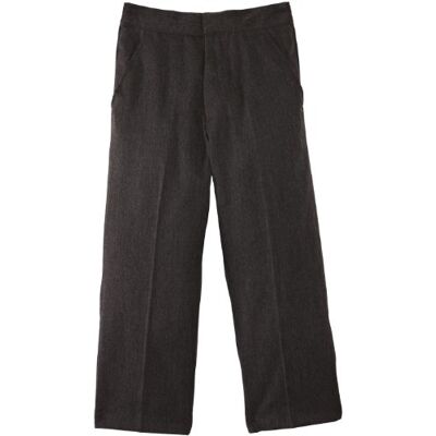 Blue Max Banner Junior Boy's Fulham Flat Front with Fly School Trousers, Grey, W26INxL25IN Blue Max Banner Junior Boy's Fulham Flat Front with Fly School Trousers, Grey, W26INxL25IN