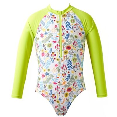 Splash About Girls Swimming Costume Sunsuit, Jungle Lime, 10-11 Years Splash About Girls Swimming Costume Sunsuit, Jungle Lime, 10-11 Years