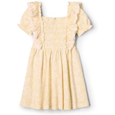 Amazon Essentials x Sofia Grainge Girls' Embroidered Knit Dress, Light Yellow Delicate Floral, 4 Years Amazon Essentials x Sofia Grainge Girls' Embroidered Knit Dress, Light Yellow Delicate Floral, 4 Years