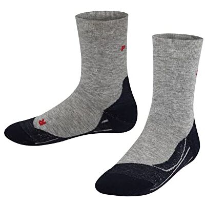 FALKE Unisex Kids RU4 K So Cotton Anti-Blister Running Socks 1 Pair, Grey Lightgrey 3406, 12-2.5 FALKE Unisex Kids RU4 K So Cotton Anti-Blister Running Socks 1 Pair, Grey Lightgrey 3406, 12-2.5