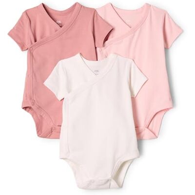 Amazon Essentials x Sofia Grainge Unisex Babies' Side Snap Short Sleeve Bodysuit, Pack of 3, Ivory/Pink/Terracotta, Premature Amazon Essentials x Sofia Grainge Unisex Babies' Side Snap Short Sleeve Bodysuit, Pack of 3, Ivory/Pink/Terracotta, Premature