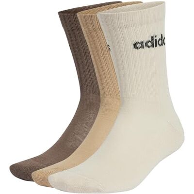 adidas Unisex Kids Linear Crew Cushioned Socks 3 Pairs, WONDERWHI/MAGBEI/EARSTR, 7-8 Years adidas Unisex Kids Linear Crew Cushioned Socks 3 Pairs, WONDERWHI/MAGBEI/EARSTR, 7-8 Years