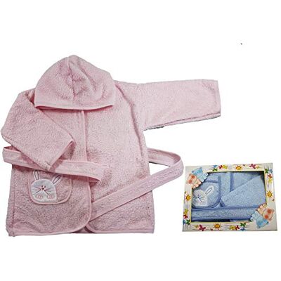 Bubabù Tippete Bathrobe with Hood and Pocket Azure Bubabù Tippete Bathrobe with Hood and Pocket Azure