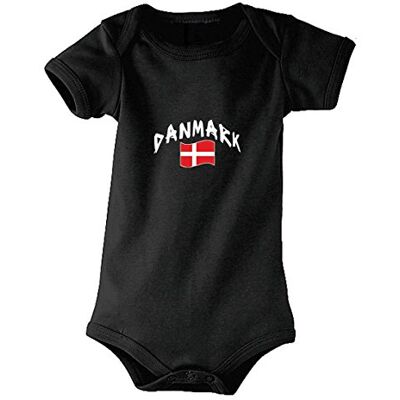 Supportershop Kids Denmark Baby Bodysuit Black, 6-12 Months Supportershop Kids Denmark Baby Bodysuit Black, 6-12 Months