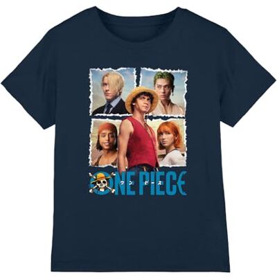 Netflix One Piece Boys Straw Hat Group Kids T-Shirt, Navy, 3-4 Years UK Netflix One Piece Boys Straw Hat Group Kids T-Shirt, Navy, 3-4 Years UK