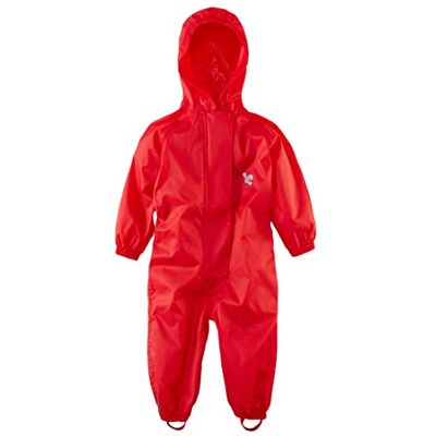 Muddy Puddles Unisex Baby Recycled Originals Waterproof All-in-One Puddlesuit, Red, 18-24 Months Muddy Puddles Unisex Baby Recycled Originals Waterproof All-in-One Puddlesuit, Red, 18-24 Months