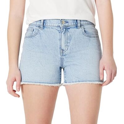 Amazon Essentials Girls' Medium Stretch Mid-Rise Cut-Off Denim Shorts, Iced Blue Light Wash, 9 Years Amazon Essentials Girls' Medium Stretch Mid-Rise Cut-Off Denim Shorts, Iced Blue Light Wash, 9 Years