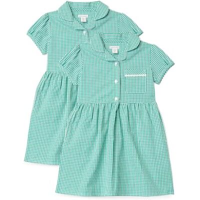 Amazon Essentials Girls' Gingham School Uniform Dress, Pack of 2, Green Gingham, 10-11 Years Amazon Essentials Girls' Gingham School Uniform Dress, Pack of 2, Green Gingham, 10-11 Years