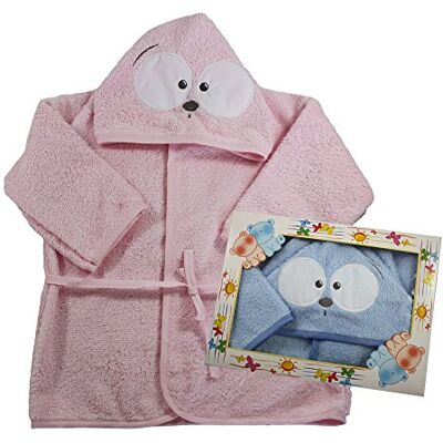 Bubabù Bathrobe Sgunz with Embroidered Hood Azure Bubabù Bathrobe Sgunz with Embroidered Hood Azure