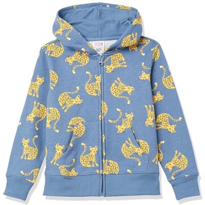 Amazon Essentials Girls' Fleece Zip-Up Hoodie Sweatshirt, Blue Cat, 11-12 Years Amazon Essentials Girls' Fleece Zip-Up Hoodie Sweatshirt, Blue Cat, 11-12 Years