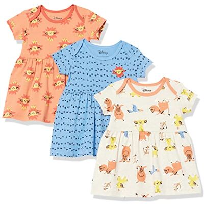 Amazon Essentials Disney Marvel Star Wars Princess Baby Girls' Dresses, Pack of 3, Lion King Play Eat Roar, 24 Months Amazon Essentials Disney Marvel Star Wars Princess Baby Girls' Dresses, Pack of 3, Lion King Play Eat Roar, 24 Months