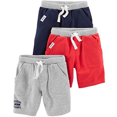Simple Joys by Carter's Babies, Toddlers, and Boys' Knit Shorts, Pack of 3, Red/Grey/Navy, 3-6 Months Simple Joys by Carter's Babies, Toddlers, and Boys' Knit Shorts, Pack of 3, Red/Grey/Navy, 3-6 Months