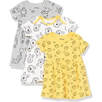 Amazon Essentials Disney Marvel Star Wars Princess Baby Girls' Dresses, Pack of 3, Winnie the Pooh Oh Bother!, 24 Months Amazon Essentials Disney Marvel Star Wars Princess Baby Girls' Dresses, Pack of 3, Winnie the Pooh Oh Bother!, 24 Months