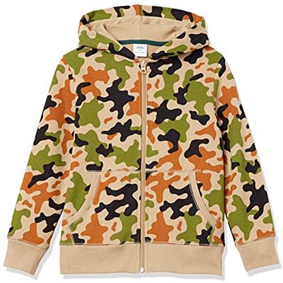 Amazon Essentials Boys' Fleece Zip-Up Hoodie Sweatshirt, Green Camo, 3 Years Amazon Essentials Boys' Fleece Zip-Up Hoodie Sweatshirt, Green Camo, 3 Years