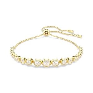 Swarovski Imber Tennis Bracelet, Clear Round-Cut Crystals in a Gold-Tone Finished Setting, Part of the Imber Collection Swarovski Imber Tennis Bracelet, Clear Round-Cut Crystals in a Gold-Tone Finished Setting, Part of the Imber Collection