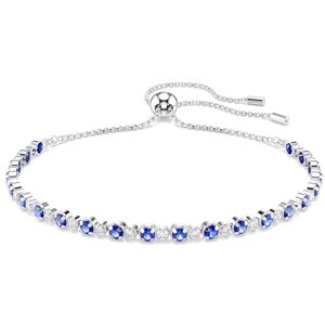 Swarovski Matrix Tennis Bracelet, Blue and Clear Round-Cut Crystals in a Rhodium-Finished Setting, Part of the Matrix Collection Swarovski Matrix Tennis Bracelet, Blue and Clear Round-Cut Crystals in a Rhodium-Finished Setting, Part of the Matrix Collection