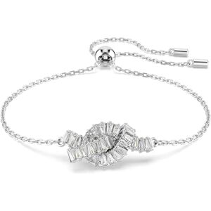 Swarovski Matrix Bracelet, Twisted Knot Motif with Clear Baguette-Cut Crystals in a Rhodium-Finished Setting, Part of the Matrix Collection Swarovski Matrix Bracelet, Twisted Knot Motif with Clear Baguette-Cut Crystals in a Rhodium-Finished Setting, Part of the Matrix Collection