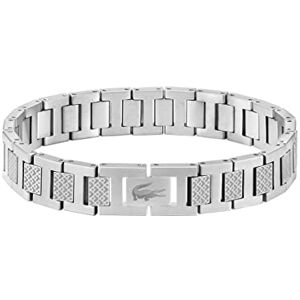 Lacoste Men's METROPOLE Collection Link Bracelet Embellished with petit piqué pattern Lacoste Men's METROPOLE Collection Link Bracelet Embellished with petit piqué pattern