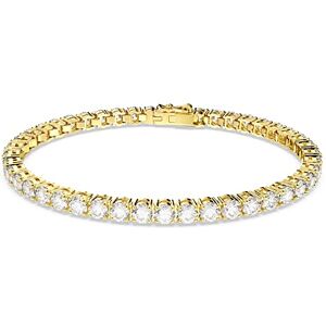 Swarovski Matrix Tennis bracelet, Round cut, White, Gold-tone plated, S Swarovski Matrix Tennis bracelet, Round cut, White, Gold-tone plated, S