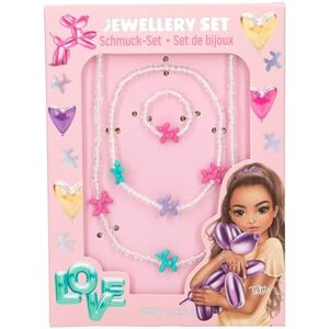 Depesche TOPModel 14062 Jewellery Set with Chain, Bracelet and Ring, White Pearls and Colourful Balloon Dogs, Adjustable Length and Elastic Band Depesche TOPModel 14062 Jewellery Set with Chain, Bracelet and Ring, White Pearls and Colourful Balloon Dogs, Adjustable Length and Elastic Band