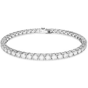 Swarovski Matrix Tennis bracelet, Round cut, White, Rhodium plated Swarovski Matrix Tennis bracelet, Round cut, White, Rhodium plated