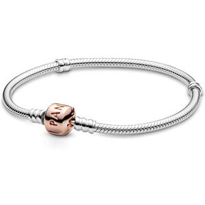 PANDORA Icons Silver bracelet with 14k rose gold-plated clasp, 16 PANDORA Icons Silver bracelet with 14k rose gold-plated clasp, 16