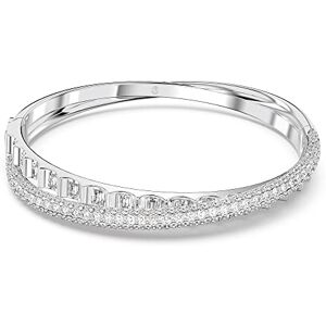 Swarovski Rota bangle, Mixed cuts, White, Rhodium plated Swarovski Rota bangle, Mixed cuts, White, Rhodium plated