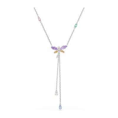 Swarovski X Ariana Grande Y Necklace, Mixed Cuts, Dragonfly, Multicolored, Rhodium Plated Swarovski X Ariana Grande Y Necklace, Mixed Cuts, Dragonfly, Multicolored, Rhodium Plated