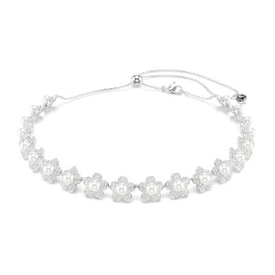 Swarovski X Ariana Grande Choker, Crystal Pearl, Round Cut, White, Rhodium Plated Swarovski X Ariana Grande Choker, Crystal Pearl, Round Cut, White, Rhodium Plated