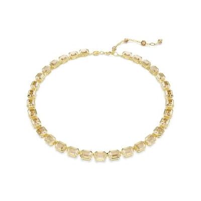 Swarovski Millenia Necklace, Yellow Octagon-Cut Crystals in a Gold-Tone Finished Setting, Part of the Millenia Collection Swarovski Millenia Necklace, Yellow Octagon-Cut Crystals in a Gold-Tone Finished Setting, Part of the Millenia Collection
