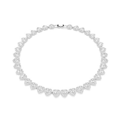 Swarovski x Ariana Grande Tennis Necklace, Heart Motif with Clear Mixed-Cut Crystals in a Rhodium-Finished Setting, Part of the Ariana Grande x Capsule Collection Swarovski x Ariana Grande Tennis Necklace, Heart Motif with Clear Mixed-Cut Crystals in a Rhodium-Finished Setting, Part of the Ariana Grande x Capsule Collection