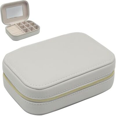 L & P Home & Gifts Lesser & Pavey Square White Faux Leather Lockable Jewellery Box Lockable Storage, Soft Velvet Interior, Multi Compartment Layout, Travel Friendly, Elegant Gift L & P Home & Gifts Lesser & Pavey Square White Faux Leather Lockable Jewellery Box Lockable Storage, Soft Velvet Interior, Multi Compartment Layout, Travel Friendly, Elegant Gift