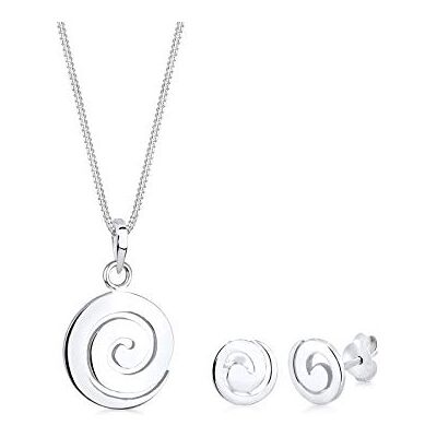 Elli Women's 925 Sterling Silver Xilion Cut Set Spiral Jewellery Set 45cm length Elli Women's 925 Sterling Silver Xilion Cut Set Spiral Jewellery Set 45cm length