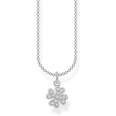 Thomas Sabo Necklace cloverleaf pavé silver 925 Sterling Silver Thomas Sabo Necklace cloverleaf pavé silver 925 Sterling Silver