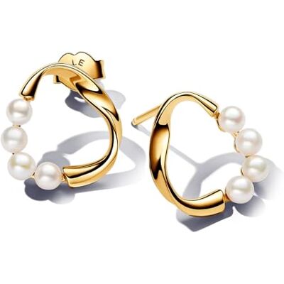PANDORA Organisch Geformter Kreis & Behandelte Süßwasserzuchtperlen Ohrringe 263276C01 Earrings PANDORA Organisch Geformter Kreis & Behandelte Süßwasserzuchtperlen Ohrringe 263276C01 Earrings