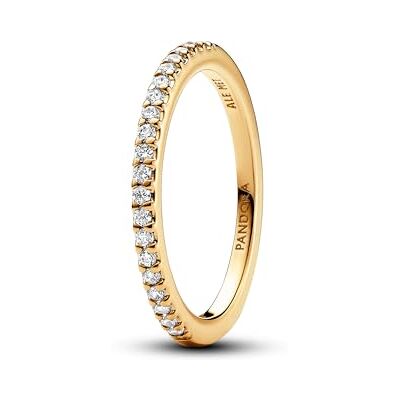 PANDORA Timeless 14k Gold-plated ring with clear cubic zirconia, 56 PANDORA Timeless 14k Gold-plated ring with clear cubic zirconia, 56