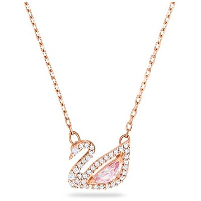 Swarovski Dazzling Swan necklace, Swan, Pink, Rose gold-tone plated Swarovski Dazzling Swan necklace, Swan, Pink, Rose gold-tone plated