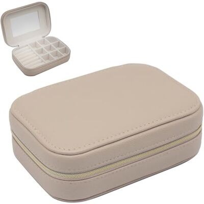 L & P Home & Gifts Lesser & Pavey Square Beige Faux Leather Lockable Jewellery Box Secure Closure, Protective Lining, Organised Sections, Portable Design, Thoughtful Present L & P Home & Gifts Lesser & Pavey Square Beige Faux Leather Lockable Jewellery Box Secure Closure, Protective Lining, Organised Sections, Portable Design, Thoughtful Present