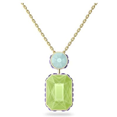 Swarovski Orbita Necklace, Octagonal and Round Cut Multi Coloured Crystals, Gold-tone Plated from the Orbita Collection Swarovski Orbita Necklace, Octagonal and Round Cut Multi Coloured Crystals, Gold-tone Plated from the Orbita Collection