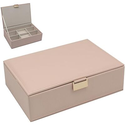 L & P Home & Gifts Lesser & Pavey Square Pink Faux Leather Lockable Jewellery Box L & P Home & Gifts Lesser & Pavey Square Pink Faux Leather Lockable Jewellery Box